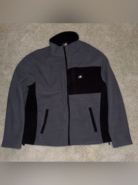 Men’s New Balance Fleece Zip Up Sweater Jacket Grayish Blue/Black Large